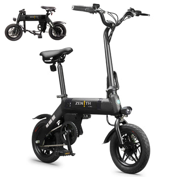 ZNH Folding Electric Bike for Adults,400W Motor 36V Removable Battery,Commuting Ebike for Teen,Lightweight,UL2849,Black