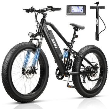 ZNH 26*4 Fat Tire Electric Bike for Adults，Peak 1000w Powerful Motor Ebike，48v 13ah Removable Battery Electric Mountain Bike，UL2849