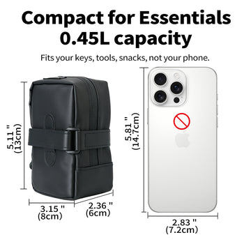 0.45L Waterproof Bicycle Saddle Bag, Ultra Light 73g Under Seat Bike Storage Pouch with Quick Release Strap, Rigid Shape Retention Seat Pack for Road Bike, MTB, Gravel Bike & E-Bike