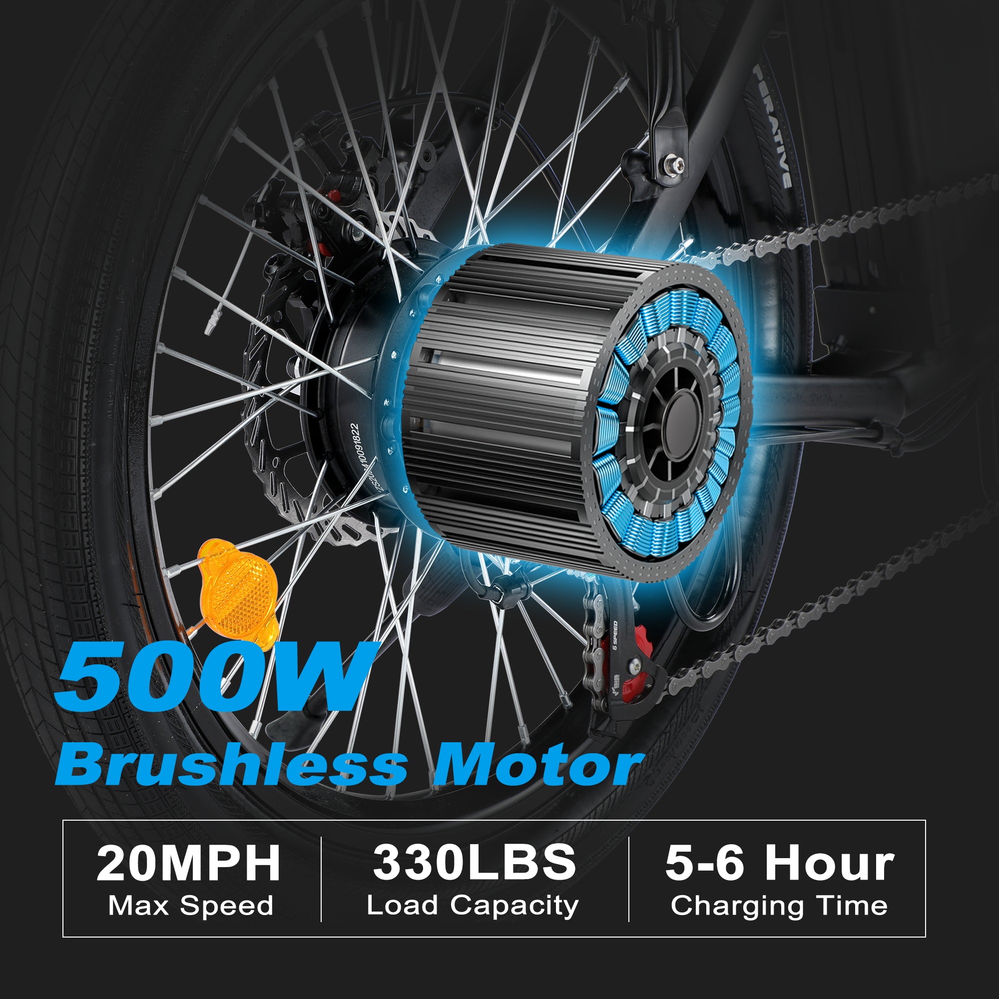 ZNH Foldable Electric Bike for Adults, 500W Motor, 20