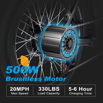 ZNH Foldable Electric Bike for Adults, 500W Motor, 20